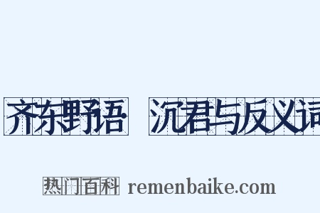 齐东野语·沉君与反义词是什么意思的图片